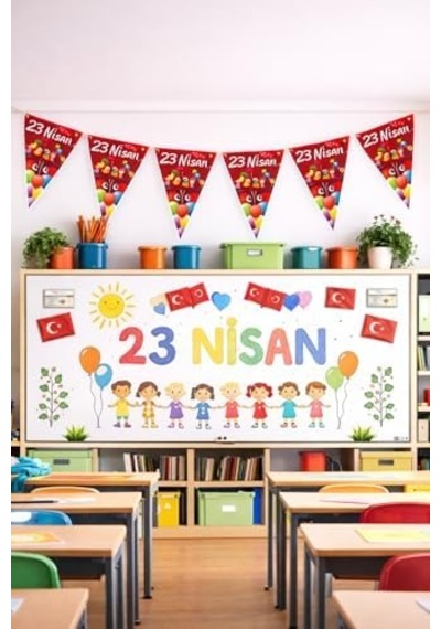 23 Nisan Süsleri 23 Nisan Hediyeleri İpe Dizili 10 Lu Oynayan Çocuklar