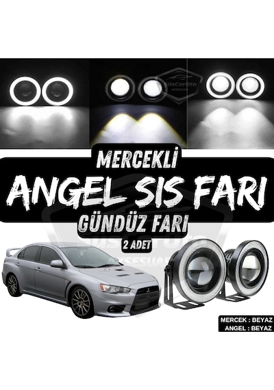 Mitsubishi Lancer 2007-2014 Uyumlu Üniversal Mercekli Angel Sis Farı Metal Su Geçirmez 76 Mm Halkalı Gündüz Farı Sis Farı 58099833