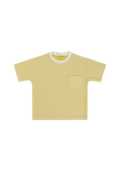 Civil Boys Karyoka Dikişli Cepli 6-9 Yaş Tişört - Sarı
