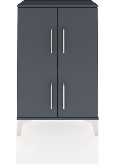 Arges Komodin 2 Raflı 4 Kapaklı 60x30x96 Antrasit-antrasit Antrasit