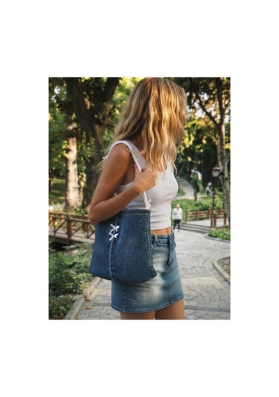 Tuttobene Deny Denim Fiyonklu Pinterest Omuz Çantası Tb042
