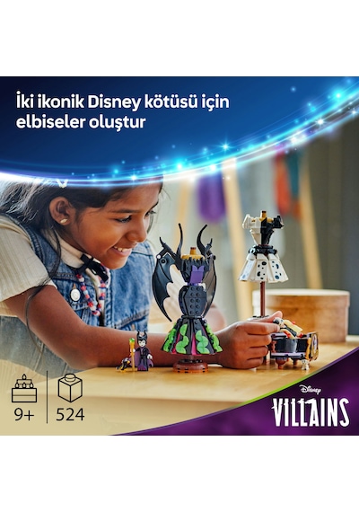 LEGO® ǀ Disney Kötüleri Malefiz'in ve Cruella De Vil'in Elbiseleri 43262 - 9 Yaş ve Üzeri Çocuklar için Yaratıcı Oyuncak Yapım Seti (524 Parça)