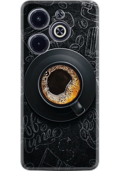 Infinix Uyumlu Hot 40i Kılıf Resimli Desenli Silikon Platinium Series Bi Kahve 1904
