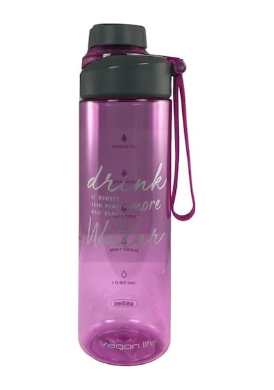 Vagonlife Silikon Askılı Matara Suluk Vidalı Kapak 850 Ml Pembe
