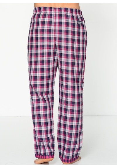 Herrmen Çift Taraflı Büyük Kareli Pembe Beyaz Pijama Pantolon