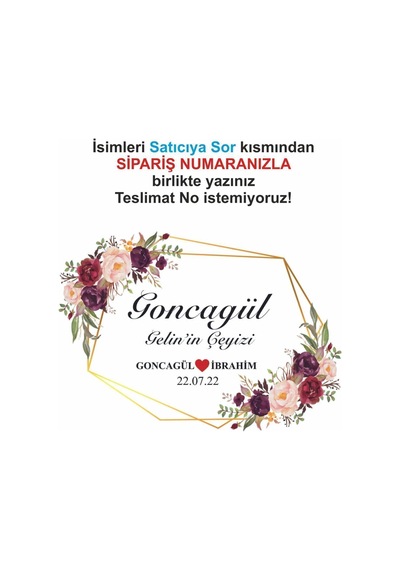 Çeyiz Koli Etiketi 10 Adet A4 Ebat Baskılı Sticker Diğer