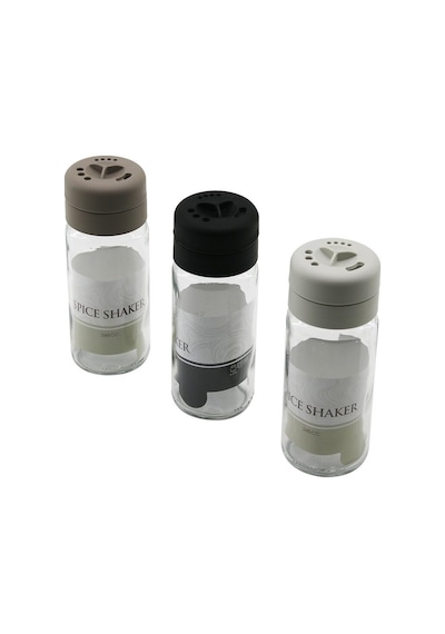 Qlux C-00153 Star Tuzluk Ve Baharatlık 245cc Plastik Kapak 3 Sitil Döküm Şeffaf Cam - 12'li Paket Diğer