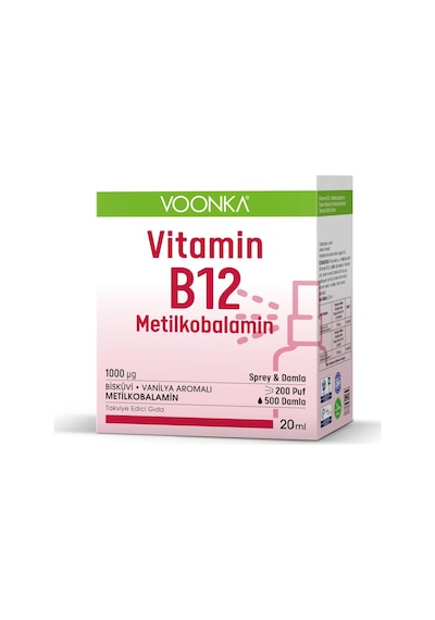 Voonka Vitamin B12 Metilkobalamin Damla -Sprey 20 Ml