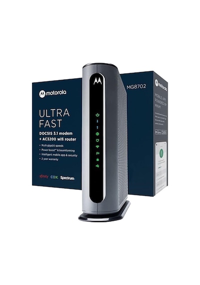 Motorolamg8702 Docsıs 3.1 Kablo Modem + Akıllı Güç Arttırıcılı Wi-fi Yönlendirici Yüksek Hızlı Kombinasyon Ac3200 Wi-fi Hızı Comcast Xf İçin Onaylandı...-121911 Motorolamg8702 Docsıs 3.1 Kablo Modem + Akıllı Güç Arttırıcılı Wi-fi Yönlendirici Yüksek Hızlı Kombinasyon Ac3200 Wi-fi Hızı Comcast Xf İçin Onaylandı...-121911