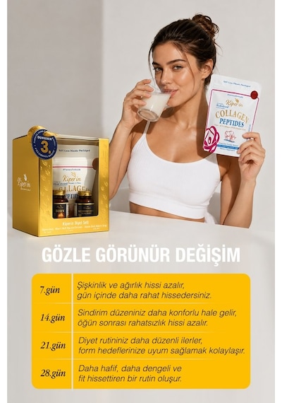 Kiperin Diyet Paketi Kolajen, Burn, Multi Digestive Enzymes Tokluk, Metabolizma ve Sindirim Desteği