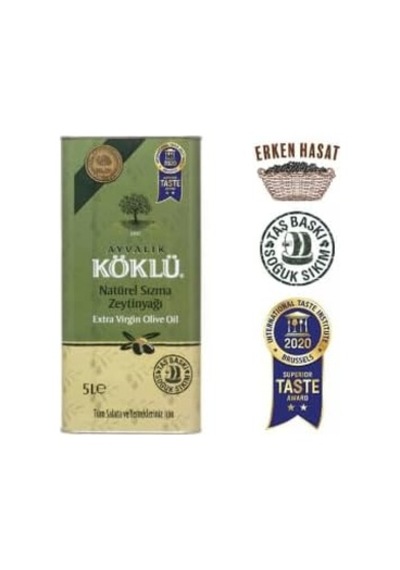 5 Lt Taş Baskı Soğuk Sıkım Erken Hasat Natürel Sızma Ayvalık Zeytinyağı