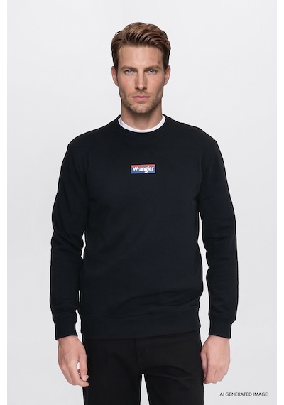 Wrangler Pamuklu Regular Fit Logo Detaylı Erkek Sweatshirt W2620152001 Siyah