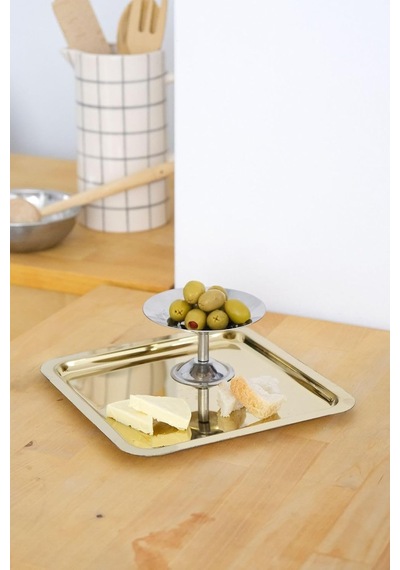 Kare Gold Servis/sunum Tepsi