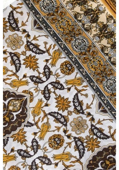 İpekçe Eşarp İp Rayon 100 100 Desenli- Sarı Sarı - Çok Renkli