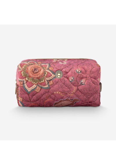Pembe Polyester Makyaj Çantası 21,5x10x10,5 Cm