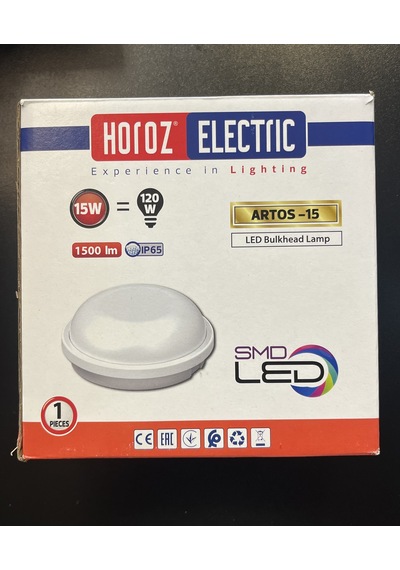 Horoz 400-002-127 Artos-15 Beyaz Kasa Beyaz Işık Led Aplik Nemli Yer Beyaz