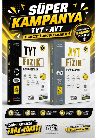 Üçgen Akademi Süper Kampanya Tyt+ayt Fizik Soru Bankası -2 Kitap