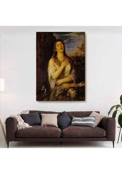 Titian Tiziano Vecellio'un 'tövbe Eden Magdalene' Eseri Kanvas Tablo-5125 70 X 100