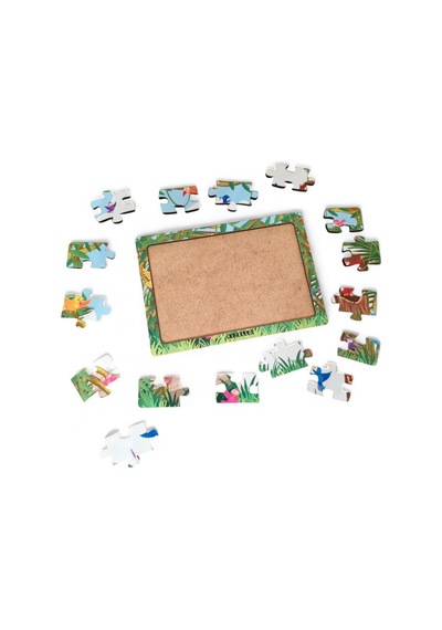 Kuşlar 16 Parça Eğitici Öğretici Ahşap Çocuk Puzzle Yapboz Bebek Çocuk Oyuncak