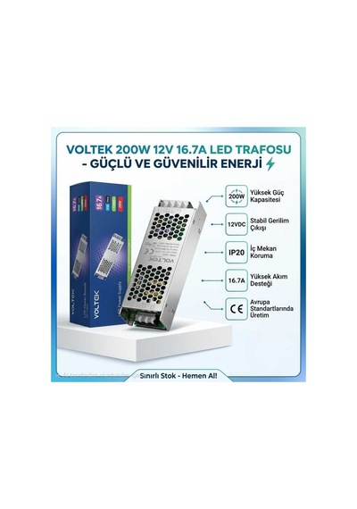 Enerji Aydınlatma / Trafo 16.7 Amper Slim 12v