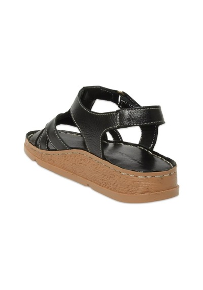 Mammamia D25ys-2440 Kadın Hakiki Deri Comfort Sandalet Siyah Siyah