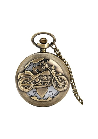 Kişiye Özel Retro Motosiklet Görünümlü Quartz Köstekli Saat