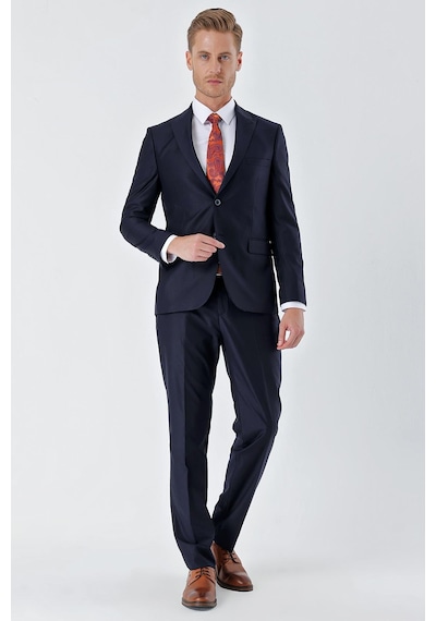 İmza Lacivert Gabardin Kırlangıç Yaka 6 Drop Slim Fit Dar Kesim Basic Takım Elbise 1001240011-lacivert Lacivert