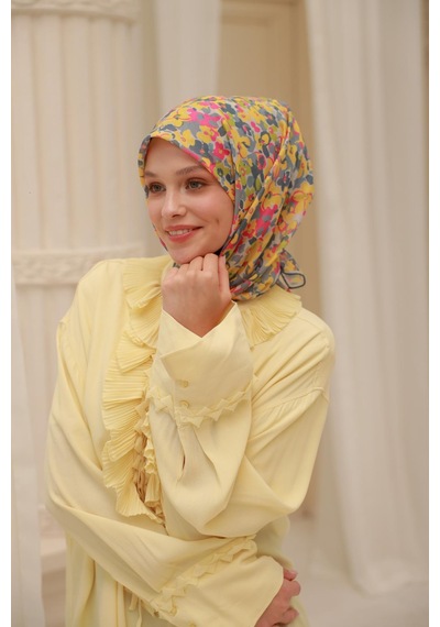 Silk Home Soft Eşarp 73081-38 Gümüş, Asit, Sarı, Pembe, Gri