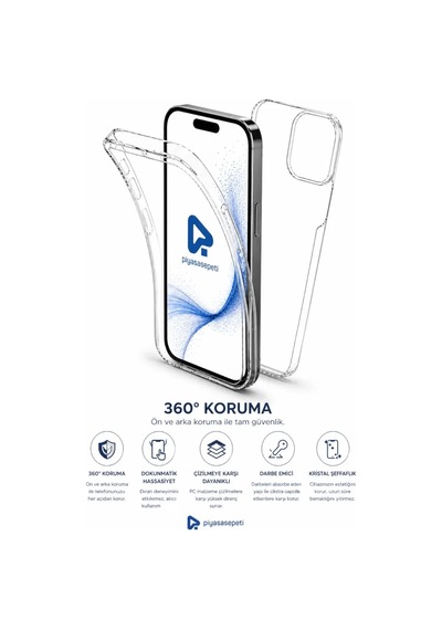 Apple, Uyumlu iPhone 11 Çift Taraflı Silikon Kılıf Şeffaf
