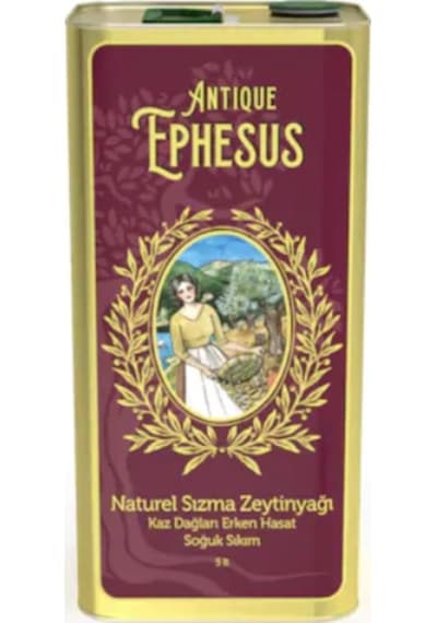 Antique Ephesus Erken Hasat Soğuk Sıkım Naturel Sızma Zeytinyağı Teneke 5 L
