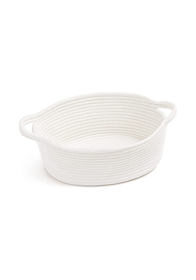 Mavaux Oval Jüt Düzenleyici Sepet 30cm X 12cm Beyaz