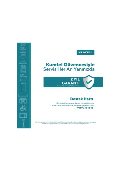 Kumtel DA6-895 Beyaz Dokunmatik Cam Davlumbaz