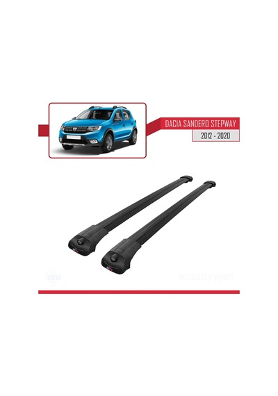 Dacia Sandero Stepway 2012-2020 Arası İle Uyumlu Ace-1 Ara Atkı Tavan Barı Siyah