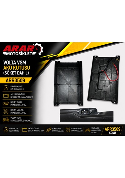 Volta Vsm Akü Kutusu Söket Dahil -arr3509 Siyah