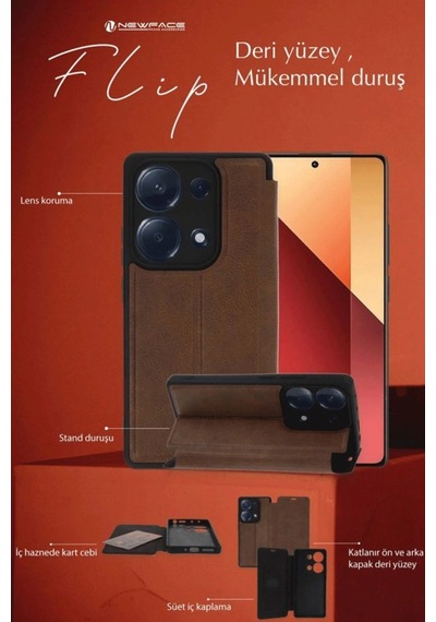 Samsung Galaxy Uyumlu A35 5g Kılıf Flip Cover - Kırmızı