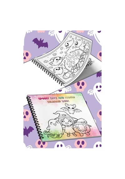 Halloween Spooky Cute And Kawaii Bold And Easy 20 X 20 Cm Büyük Boyama Kitabı