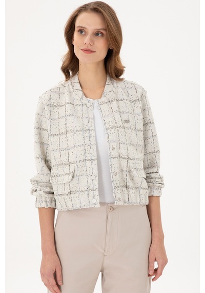 U.S. Polo Assn. Kadın Krem Bomber Ceket 50292427-VR071