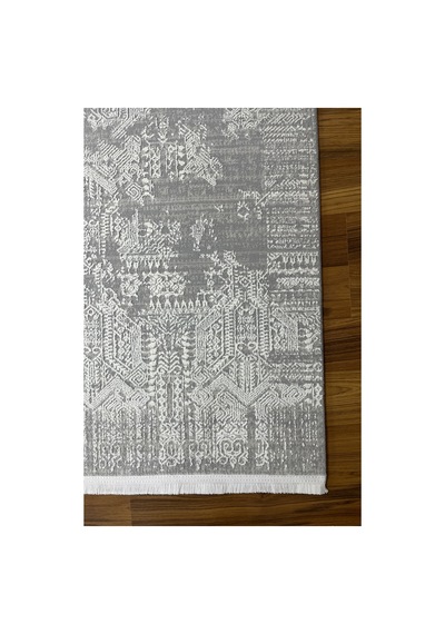 4 Metrekare - 6 Metrekare Bambu Tarz Modern Dokuma Salon Oturma Odası Mutfak Halısı Antialerjik Gri 7747krem
