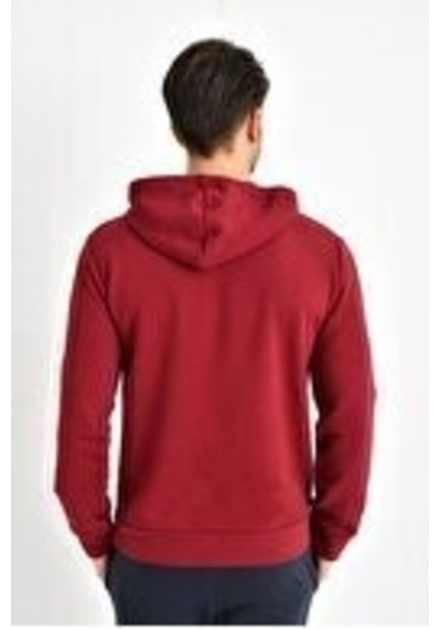 Süperlife Kapşonlu Uzun Kollu Baskılı Dar Kalıp İnce Erkek Sweatshirt Spr 2019k61 Bordo