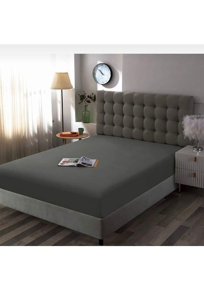 Çift Kişilik Penye 160x200 Lastikli Antrasit Gri