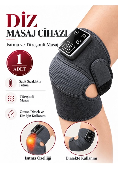 Isıtmalı Titreşimli Diz Masaj Cihazı Eklemler İçin Dijital Ekranlı Şarjlı Masaj Aleti