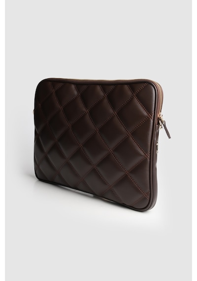 La'Graccio Paris Lagraccio Paris Zagreb Lüks Kapitone Desenli 13-14 İnç Laptop Ve Evrak Çantası Kahve