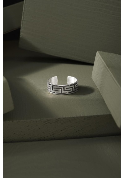 Labirent Model Ayarlanabilir Gümüş Yüzük 24 Gümüş