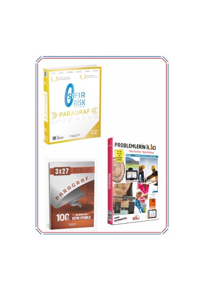2027 Üçdörtbeş 2027 Paragraf Sıfır Risk+ Problemlerin İlacı Soru Bankası+ Anla Kazan Paragraf
