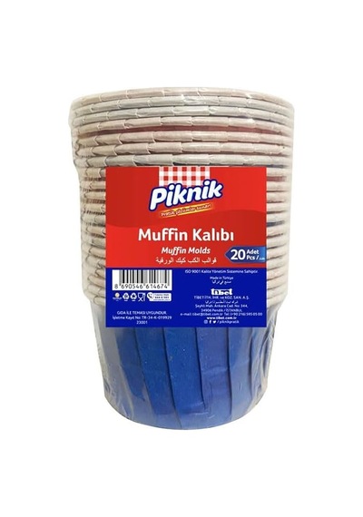 Piknik Renkli Muffin Kalıbı 20'li Yeni .