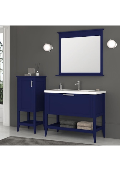 Orka Bastle 100 cm Mat Lacivert Banyo Dolabı ve Boy Dolabı Takımı Lacivert Orka Bastle 100 cm Mat Lacivert Banyo Dolabı ve Boy Dolabı Takımı Lacivert