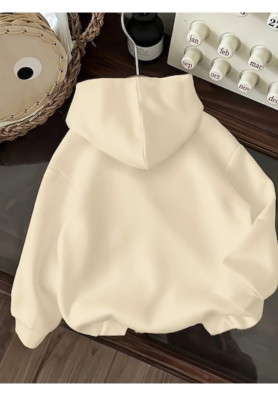Uyguntarz Happy Cherry Baskılı Oversize Çocuk Sweatshirt Bej
