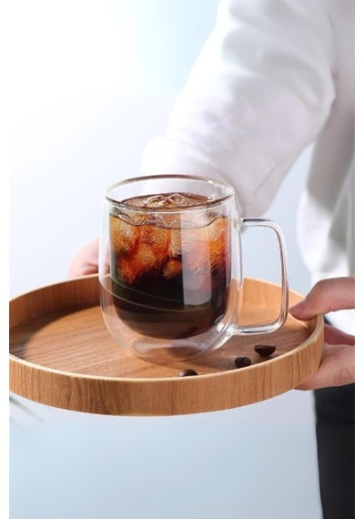 Cam Çift Cidarlı Bardak 350 Ml Şeffaf