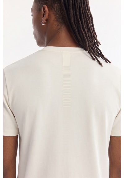 Avva Erkek Beyaz Bisiklet Yaka Bi-stretch Kırışmaz Baskılı Regular Fit T-shirt B001040
