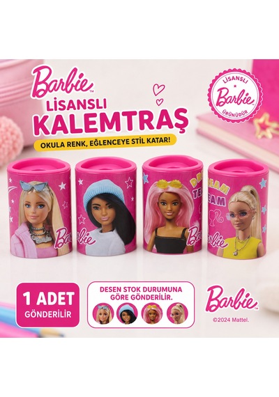 Bakgelal Lisanslı Barbie Metal Kalemtraş Hazneli Tekli Çocuk Okul Kırtasiye Kalem Açacağı - 9077831578214